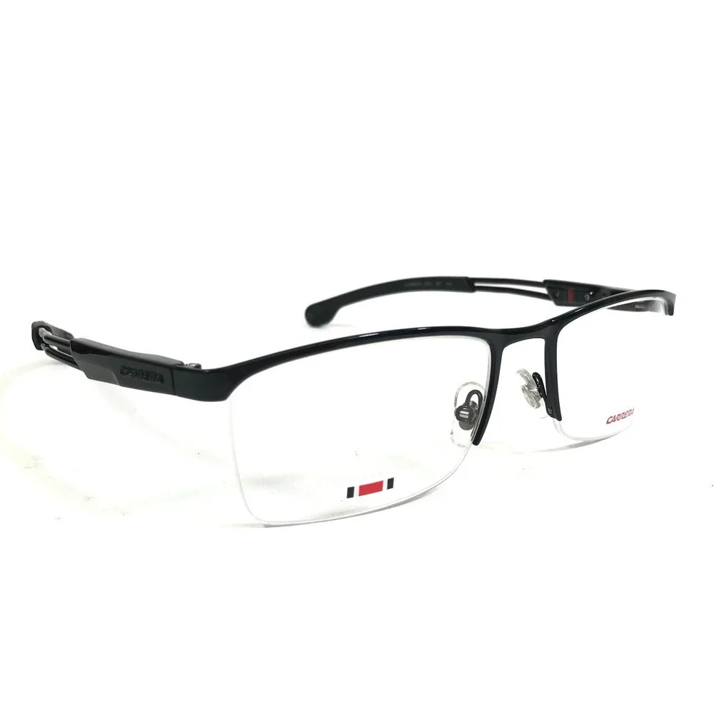 Carrera Eyeglasses Frames 4408 807 Shiny Black Rectangle Half Rim 56-19-140